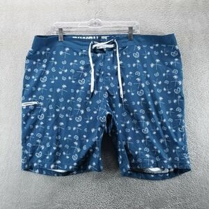 Dixxon Swim Shorts Mens 44 Blue 9" Swim Trunks Mesh Brief Lined Athletic